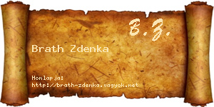 Brath Zdenka névjegykártya